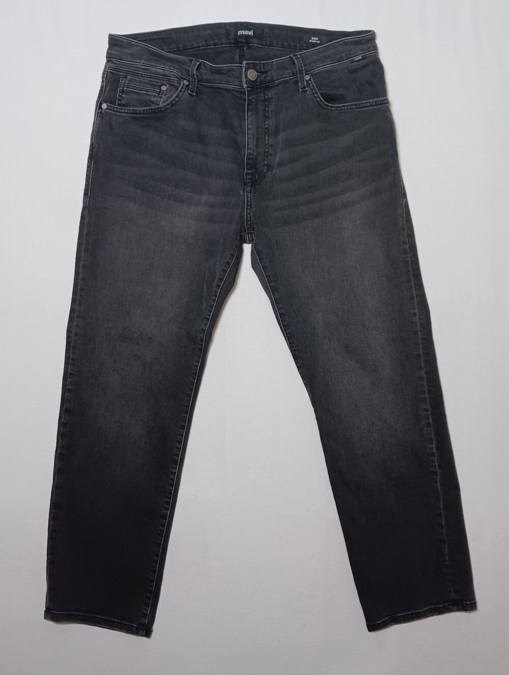 Mavi Zach Mens Straight Leg Jeans 36X30 Black Stretch Denim